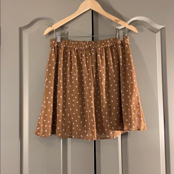 Old Navy tan white polka dot mini skirt size S - Picture 3 of 3